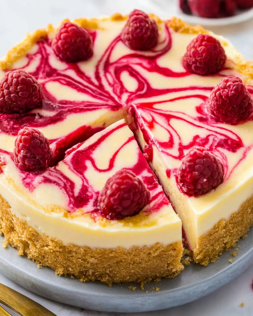 Raspberry Swirl Lemon Cheesecake