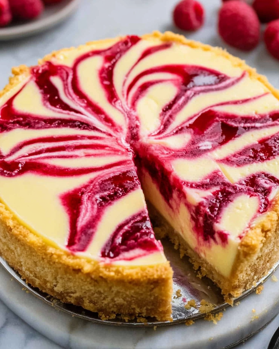 Raspberry Swirl Lemon Cheesecake2