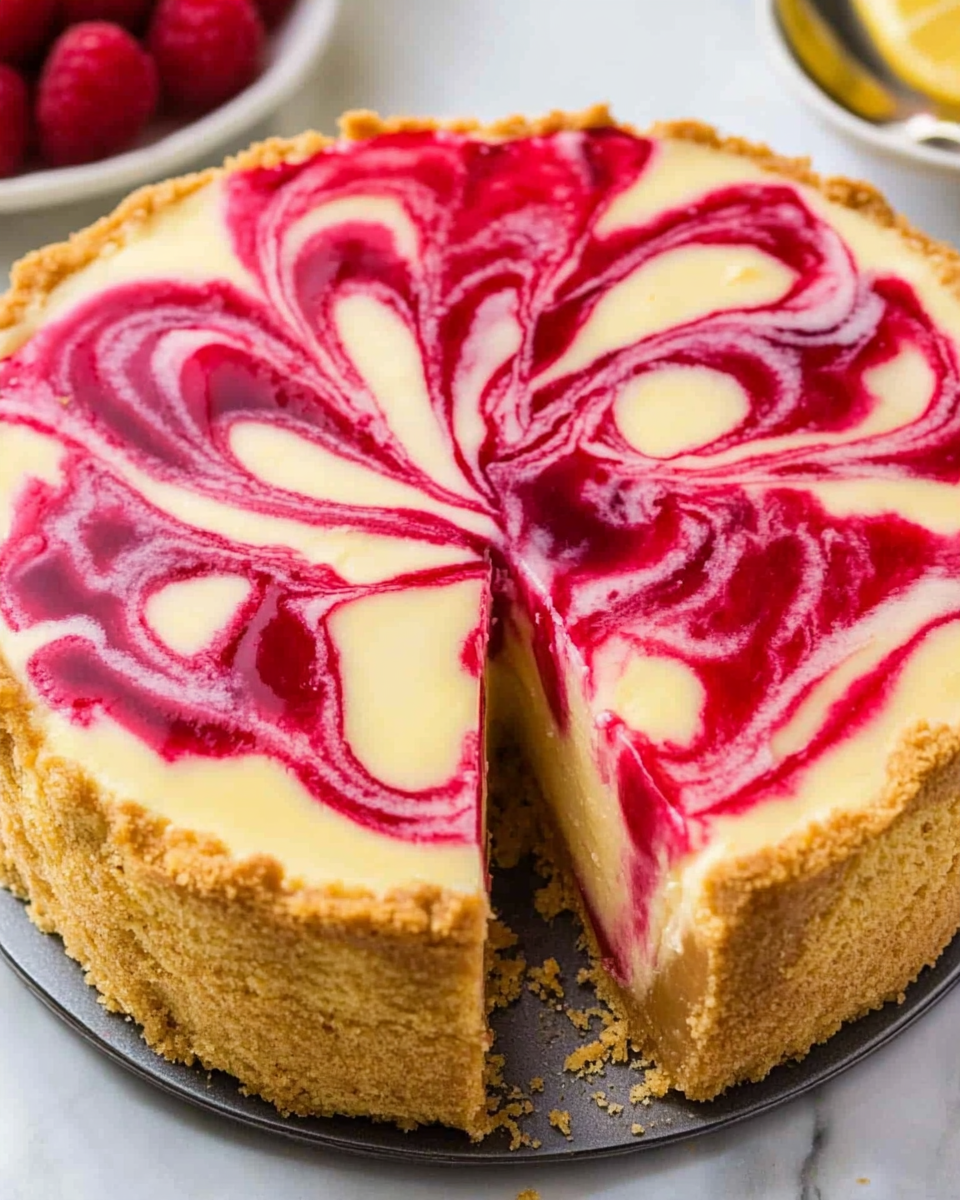 Raspberry Swirl Lemon Cheesecake4