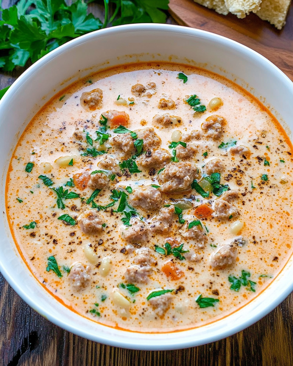 Creamy Parmesan Italian Sausage Ditalini Soup2