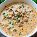 Creamy Parmesan Italian Sausage Ditalini Soup