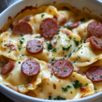 Crockpot Pierogi Casserole with Kielbasa