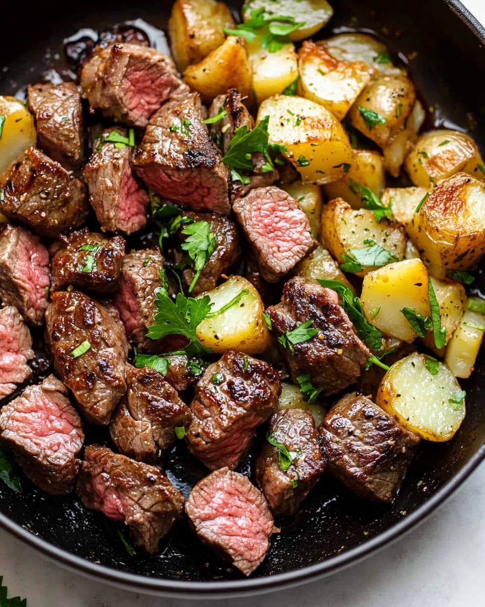 Garlic Butter Steak Bites and Potatoes3