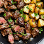 Garlic Butter Steak Bites and Potatoes