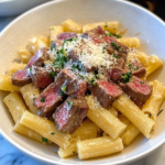 Garlic Parmesan Steak Pasta