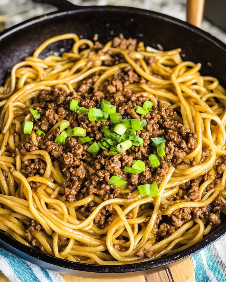 Ground Beef Mongolian Noodles
