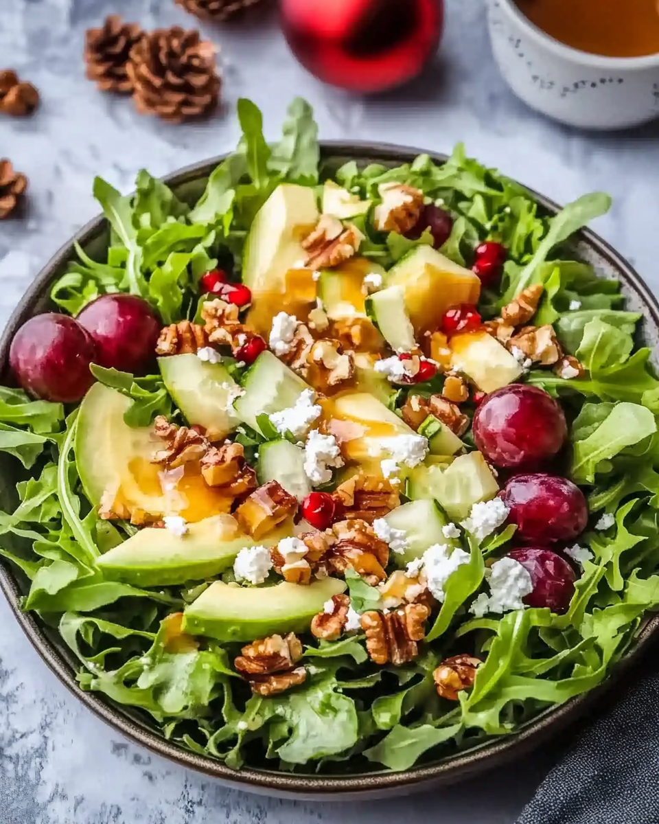 Juicy Christmas Salad with Honey Mustard Dressing