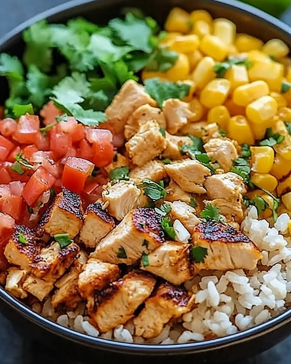One Pan Chicken Burrito Bowl