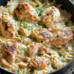 One-Pan Creamy Parmesan Chicken & Rice