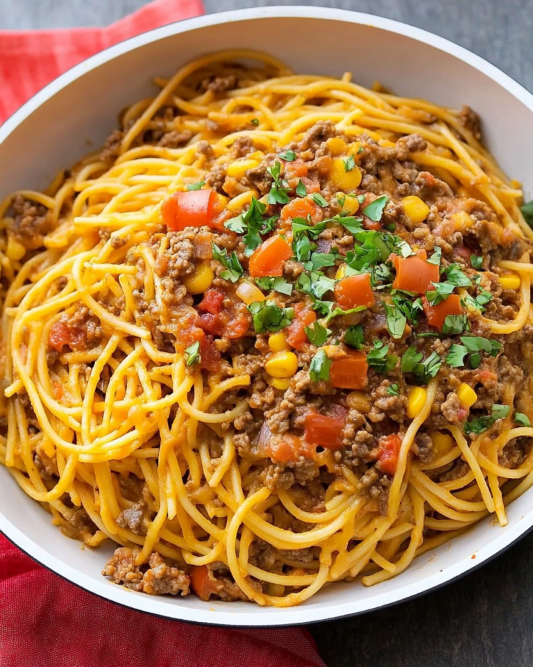 One Pot Taco Spaghetti