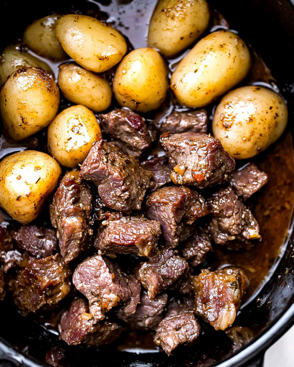 Slow Cooker Garlic Butter Beef Bites1