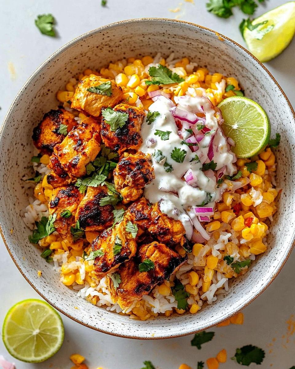 Street Corn Chicken Rice Bowl