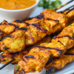 Thai Chicken Satay with Spicy Peanut Dipping Sauce