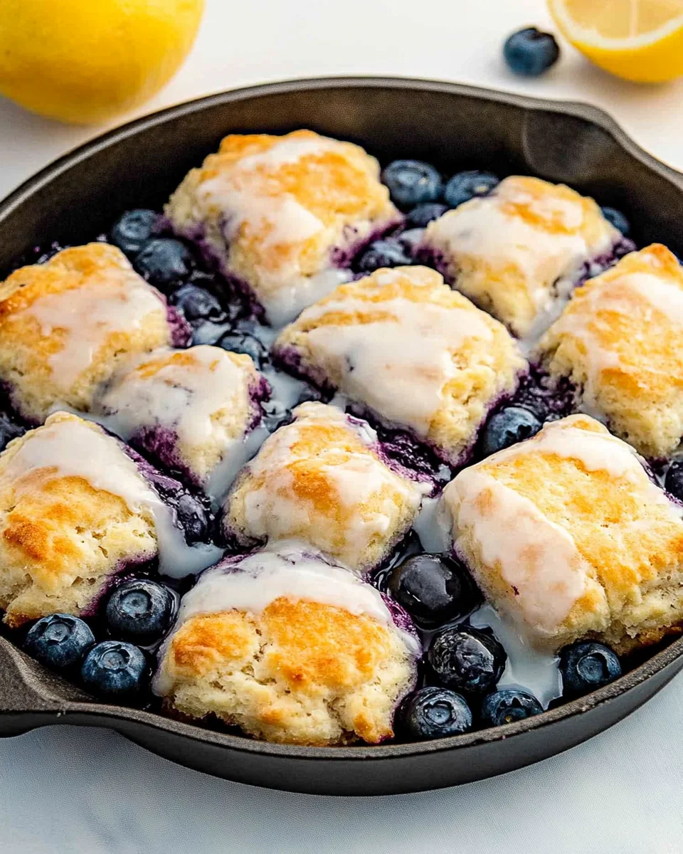 Blueberry Biscuits with Lemon Glaze