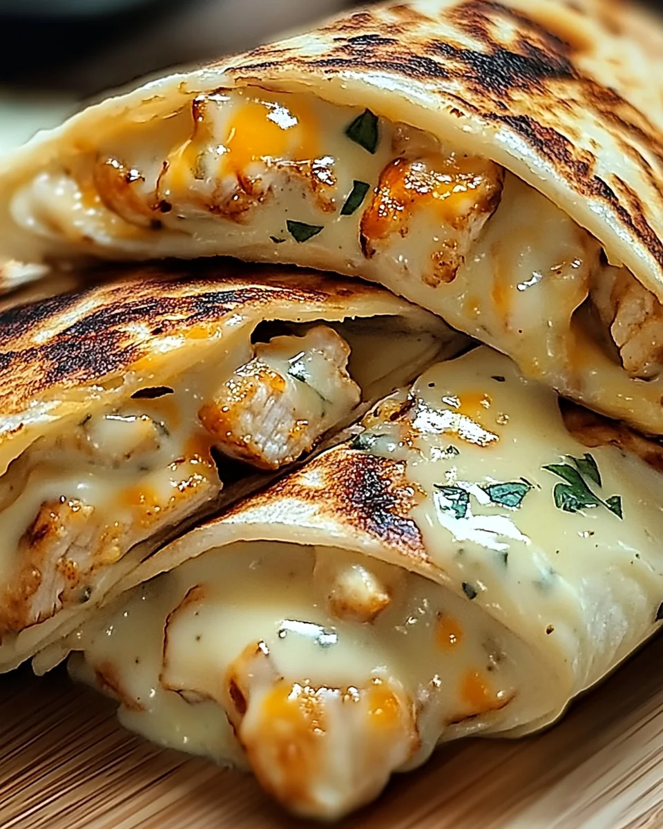 Cheesy Garlic Chicken Wraps