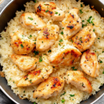 Chicken Scampi with Garlic Parmesan Rice