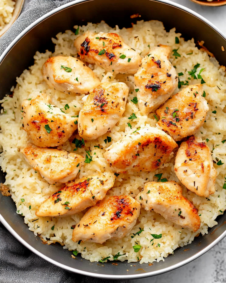 Chicken Scampi with Garlic Parmesan Rice