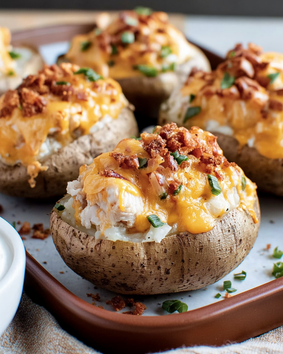 Crack Chicken Stuffed Baked Potatoes