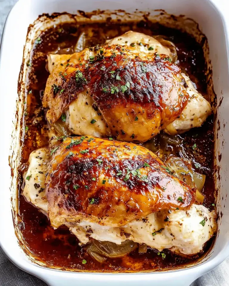 French Onion Stuffed Chicken Casserole