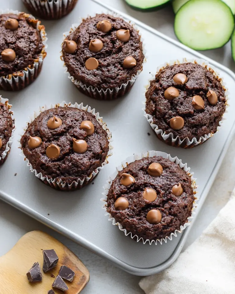 Healthy & Moist Chocolate Zucchini Muffins
