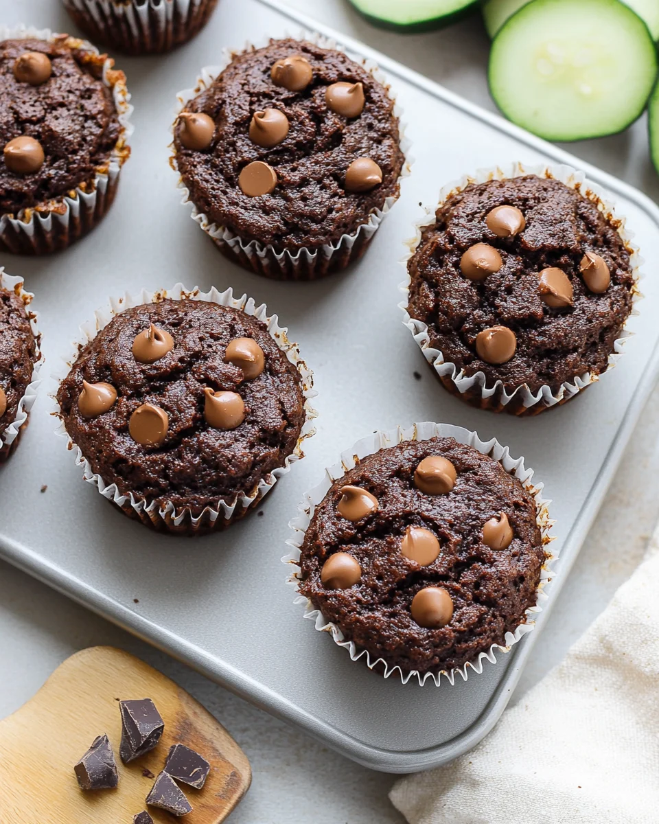 Healthy & Moist Chocolate Zucchini Muffins