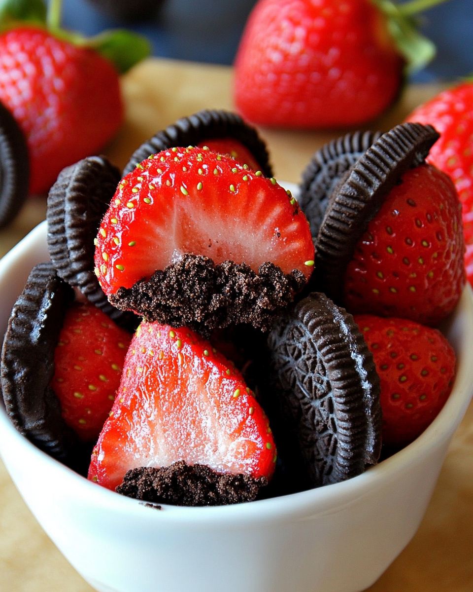 Oreo Truffle-Stuffed Strawberries