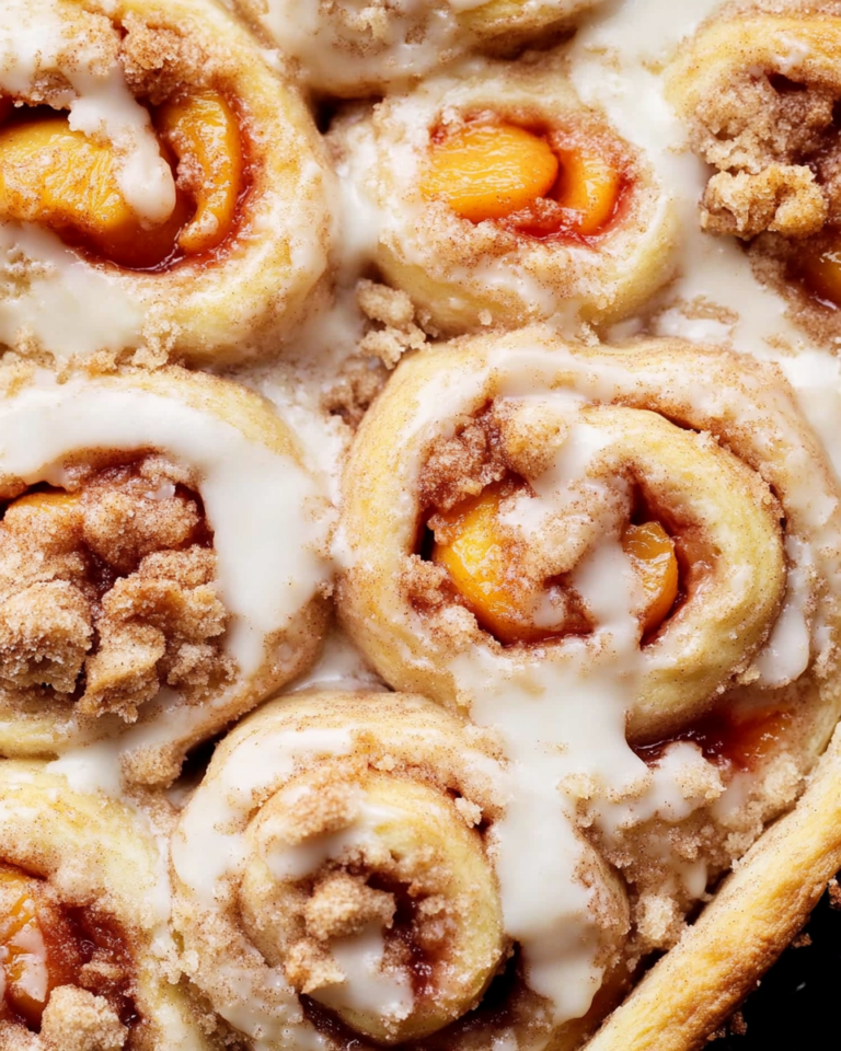 Peach Cobbler Cinnamon Rolls