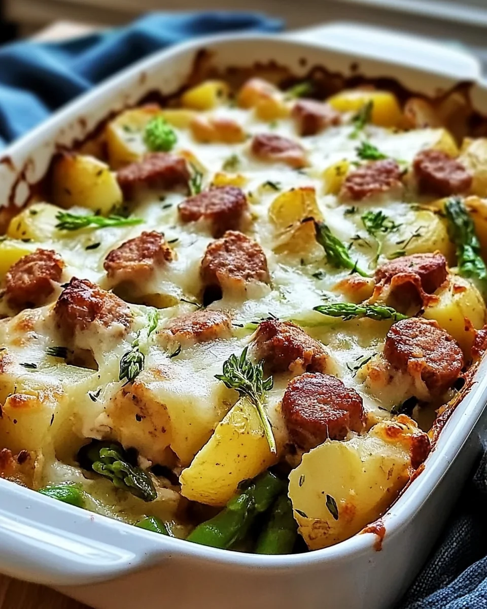 Sausage and Potato Casserole with Spring Veggies