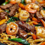 Steak & Shrimp Stir-Fried Noodles