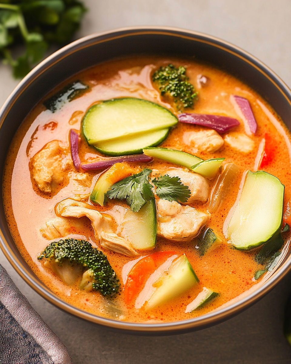 Thai Coconut Curry Chicken Soup